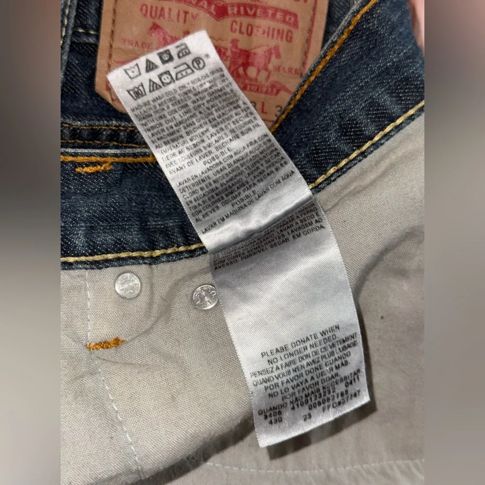 Levi’s 505 Denim Jean Pant Straight Fit Men Size 38 X 30 Dark Blue Cotton